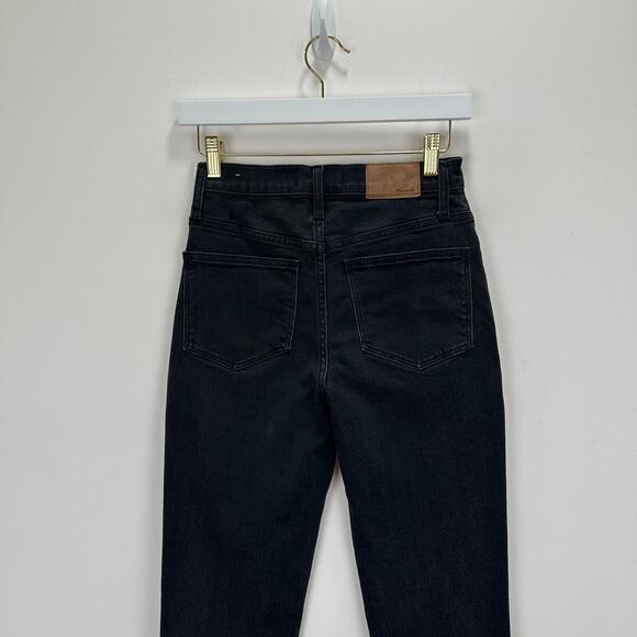 Madewell Classic Straight Jeans Lunar Wash Black High Rise Stretch Denim US 24 - Picture 11 of 16